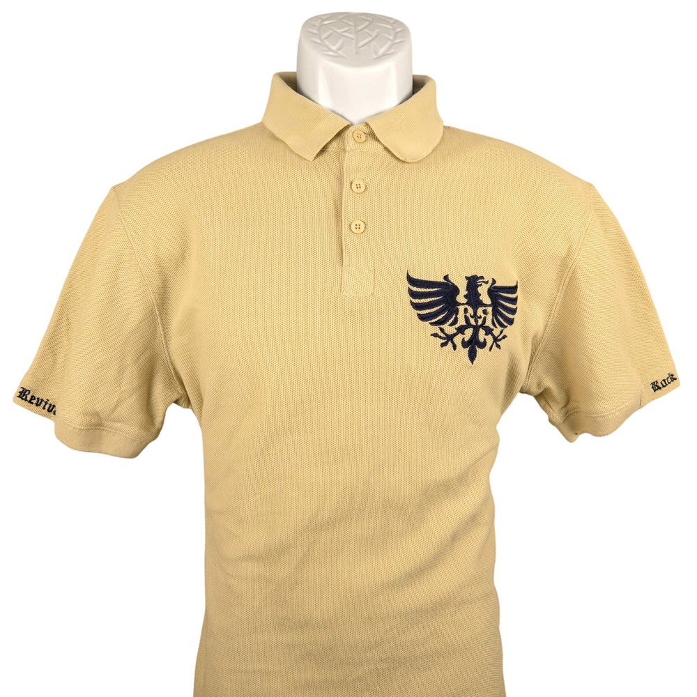 Rock Revival Polo Shirt Eagle Logo Short Sleeve Casual Top‎ Mens Size L